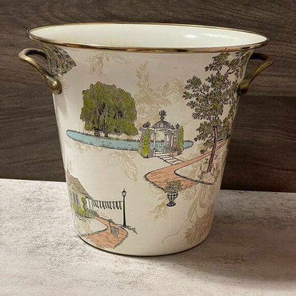 MacKenzie-Childs 30th Anniversary Aurora Collection Enamel Ice Bucket 2013 RARE - Picture 3 of 14